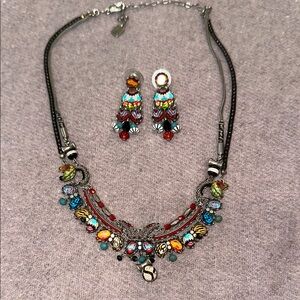 Colorful Beaded Necklace and Earring Set